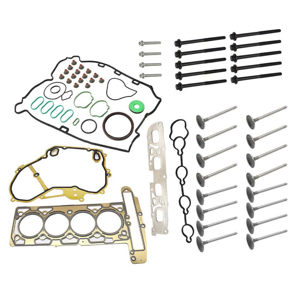 Head Gasket & Intake Exhaust Valves & Bolts Set for Chevy Equinox 2.4L 2010-2013 - Image 3 of 4