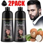 2 X Black Hair Dye Shampoo Herbal Instant Dye Hair Color Shampoo Hair Blackening