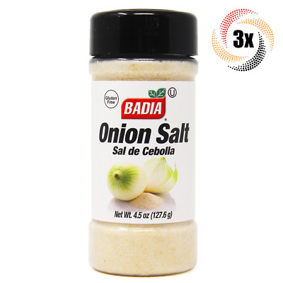 3x Shakers Badia Onion Salt Seasoning | 4.5oz | Gluten Free, MSG Free & Kosher