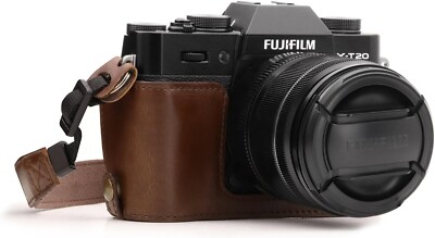 MegaGear MG958 Ever Ready Leather Camera Half Case and Strap - Dark Brown (A524)