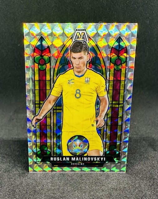 Ruslan Malinovskyi - Stained Glass SSP - Panini Mosaic UEFA Euro 2021 - Ukraine