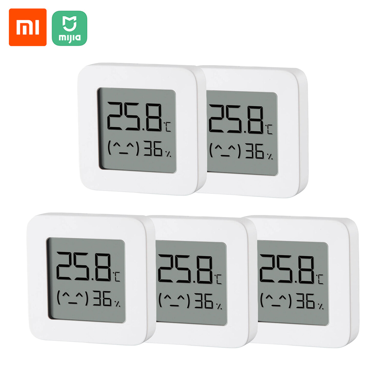 1-5 Pcs Xiaomi BT Thermometer Hygrometer 2 LCD Humidity Temperature Sensor M2W7-image