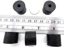 Rubber Bumper Foot - Inset For Bolt Head - 1/8" Screw Hole 3/4" Pad 9/16" Tall