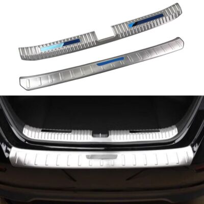 For Accord 2023-2025 Silver Car Rear Bumper Guard Trunk Edge Trim Cover 2pcs