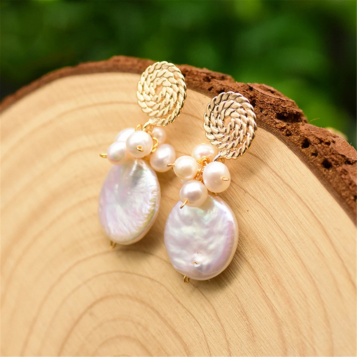 Coin pearl earrings sale