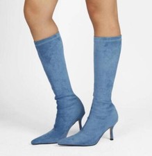 Pointy Toe Stiletto Heel Fashion Womens Pull On Mid Calf Boots Elastic Shoes New