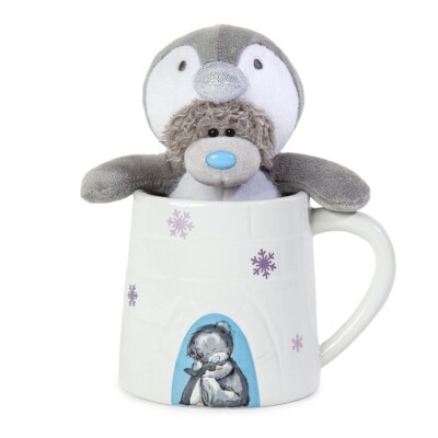 Me to You Sammler Iglu Becher mit 5 Zoll Tatty Teddy Plüschbär als Pinguin verkleidet