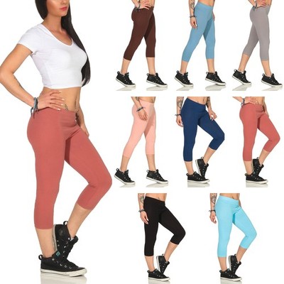 Mellice - 3er Pack Damen 3/4 Capri Leggings Jogginghose