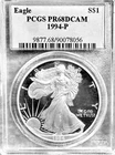 1994-P Silver American Eagle PCGS PR68 DCAM PLUS 2 FREE PROOF SETS
