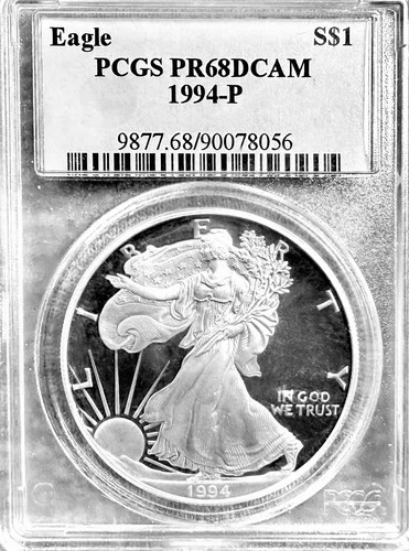 1994-P Silver American Eagle PCGS PR68 DCAM PLUS 2 FREE PROOF SETS
