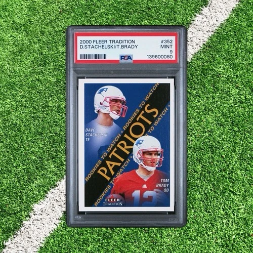 2000 Fleer Tradition Rookies to Watch Tom Brady, Dave Stachelski #352 PSA 9