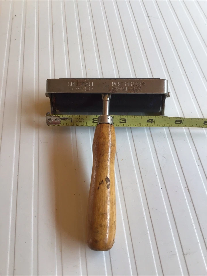 Vintage Brayer Speedball Roller Soft Rubber Wood Handle HUNT PEN CO CAMDEN,NJ 4” - Image 3 of 4