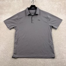 Under Armour Shirt Mens Size XL Gray Short Sleeve Polo Golf Performance Loose