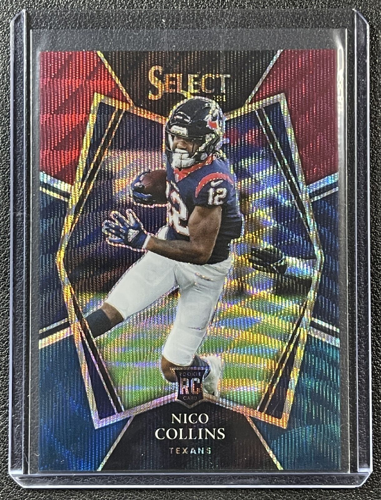 NICO COLLINS 2021 PANINI SELECT #169 ROOKIE TRI-COLOR PRIZM RC 80/199 TEXANS