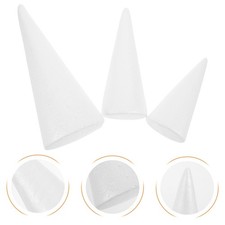 15Pcs Reusable Foam Craft Cones White for DIY Centerpiece and Decorations