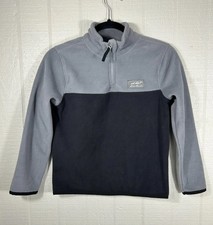 Eddie Bauer Boys Kids Size Small 7/8 Quarter Zip Fleece Pullover Gray EUC
