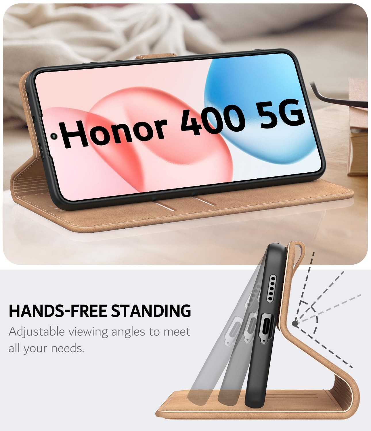 Coque Honor 400 5G protection integrale etui rabat simili cuir