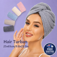 Fast Dry Microfibre Hair Towel Drying Turban Bath Head Wrap Hat Spa Cap AU
