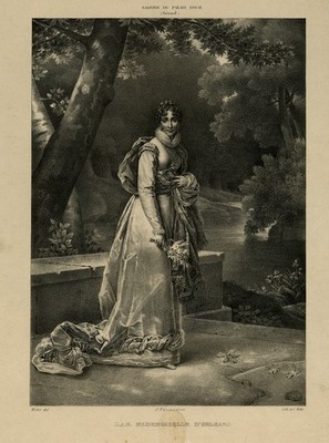 Antique Master Print-Portrait of Adelaide D'Orleans-Gerard-Weber-1824