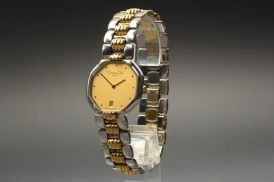 ディーオール Vintage Christian Dior 45.204 Gold Silver 2 Tone 32mm Men's Quartz