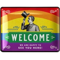 Retro Blechschild Herzlich Willkommen Schild Deko HaustüR Mit Spruch 15X20Cm