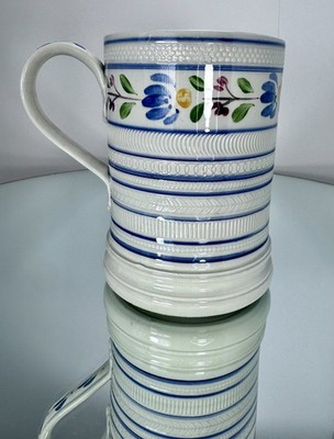 Large Denise Keegan Carpentier Creamware Carved Turned Pottery Mug 2008