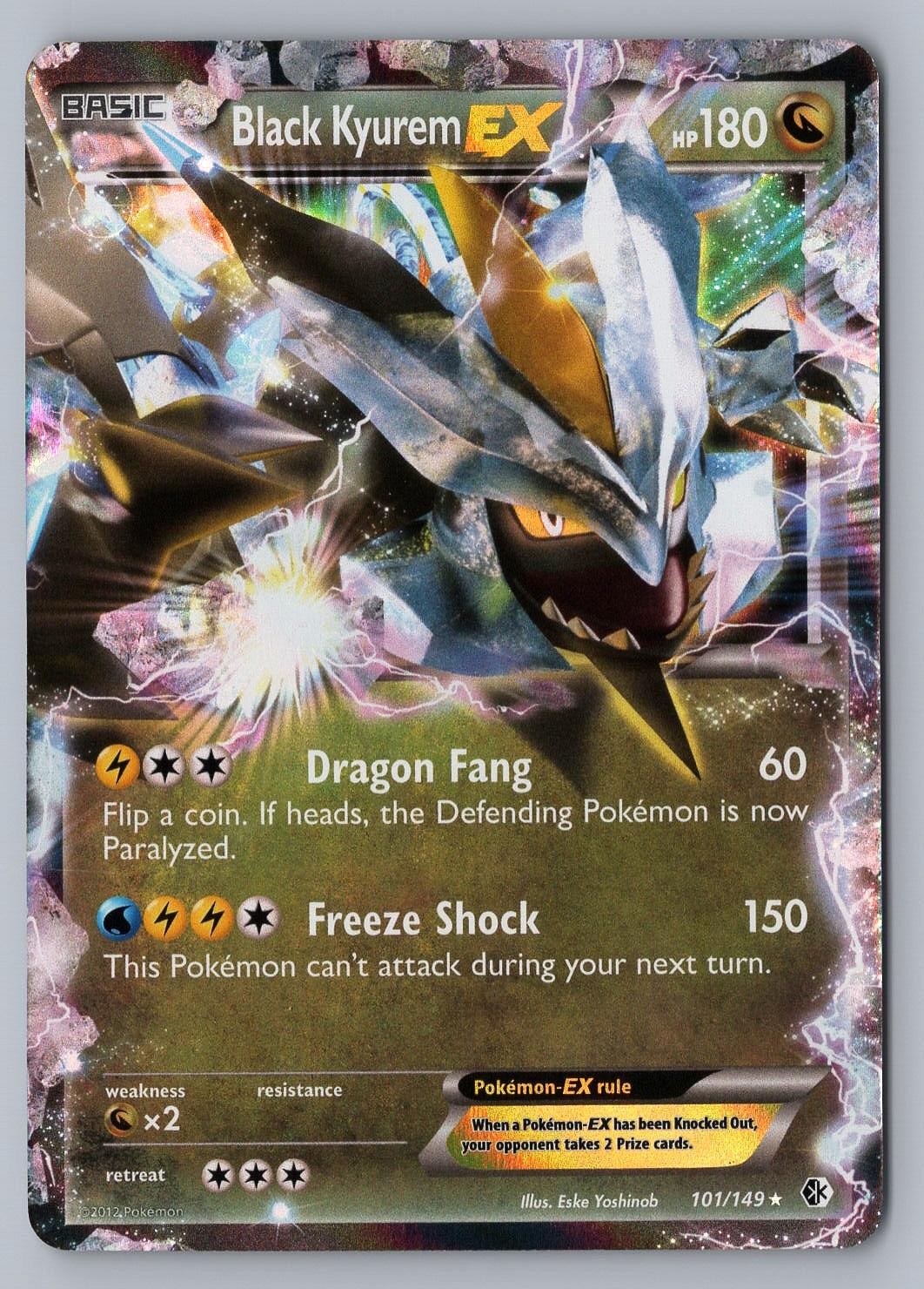 BLACK KYUREM EX 101/149 HOLO RARE EX BOUNDARIES CROSSED POKEMON LP