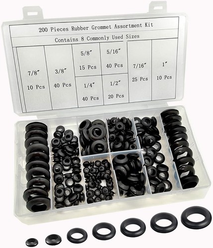 200-teiliges Gummitüllen-Sortiment-Set, 8 Größen Tüllen für Verdrahtung... - Bild 3 von 7