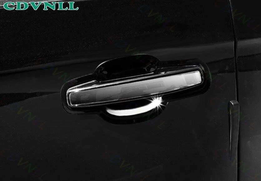 Cubierta de marco de tazón de puerta lateral exterior de titanio negro para Lincoln Navigator 2018-22 Foto 4 de 4