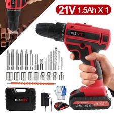 21V Electric Screwdriver Rechargeable Kit Cordless Drill Drill Driver Bits Set