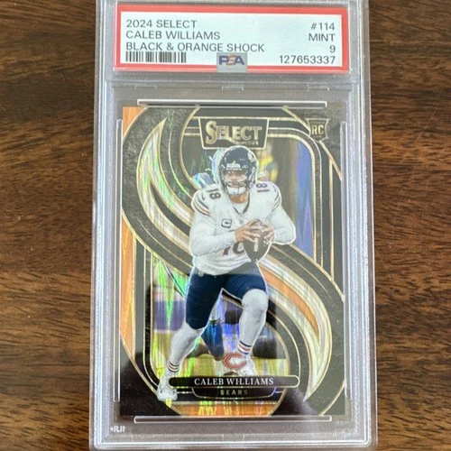 2024 Panini Select Caleb Williams #114 Black & Orange Shock Rookie PSA 9