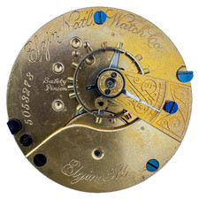 Antique 18s 1894 Elgin Mechanical Open Face Pocket Watch Movement 73 USA Running