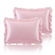 SiinvdaBZX Ruffled Standard Satin Pillowcase 20"x26" , Blush Pink