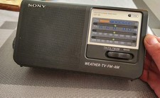 Sony ICF-36 Weather TV FM AM 4-Band Portable Radio Tested and Working AC Cord