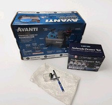 Airbrush Lot AVANTI Compressor Combo XARTY Cleaner Kit CENTRALPNUMATIC Airbrush