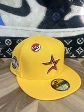 New Era Pokémon Pikachu Houston Astros Fitted 7 3/8 Sold Out Rare Yellow Pin DSS