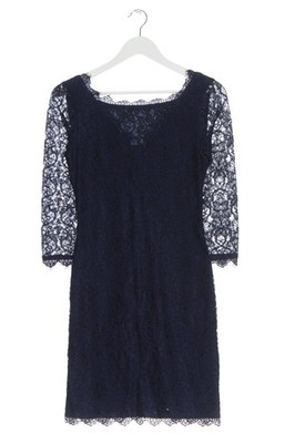 DIANE VON FURSTENBERG Spitzenkleid Damen Kleid Gr. DE 34 dunkelblau Party-Look