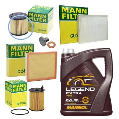 5L MANNOL LEGEND EXTRA FULL MANN SERVICE KIT FOR CITROEN C3 PICASSO 1.6 09-17