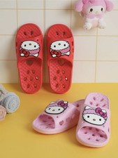 Hello Kitty Shower Slippers Non Slip House Sandals Pink Red Korea Exclusive