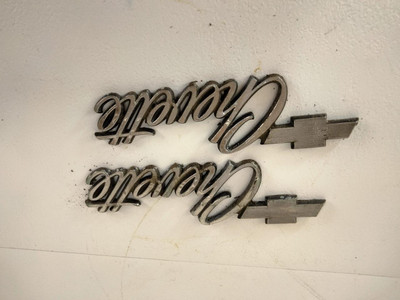 1982 Chevette Front Fender Badges Set Pair Right and Left OEM