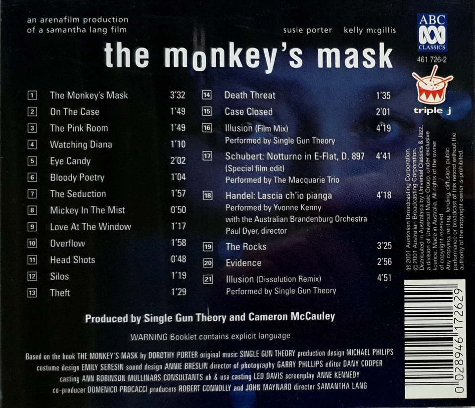 Single Gun Theory–The Monkey's Mask CD 2001 ABC Classics–ABC 461 726-2 NEW - Image 2 of 2
