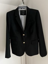 J. Crew Schoolboy Wool Blazer Jacket Women Black Gold Buttons Lined Preppy 8