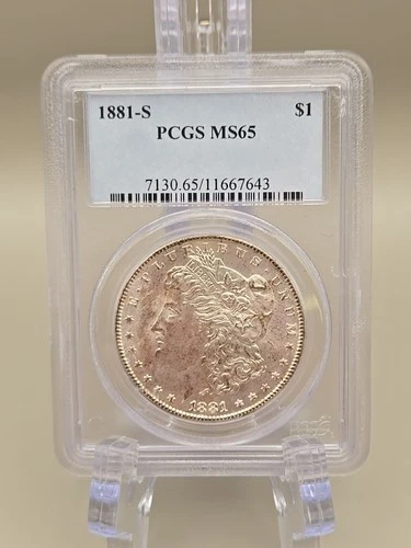 1881-S Morgan Silver Dollar $1 PCGS MS65