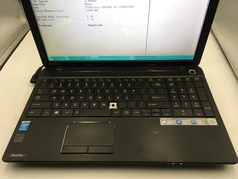 TOSHIBA SATELLITE C55 A5302 - BOOTS TO BIOS - INTEL PENTIUM 2020M - 6GB RAM - BB - Image 3 of 4