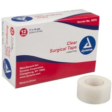 DYNAREX SURGICAL TAPE TRANSPARENT 1" - 12 ROLLS