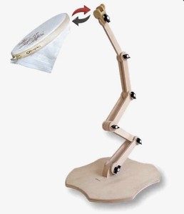 Nurge Adjustable Embroidery Seat Stand - Hand Polished Natural Wood - 38" Tall