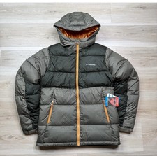 Columbia Pike Lake II Hooded Puffer Jacket -Youth's LG- SY9338-398 Green/Orange