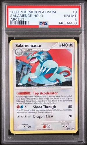 2009 POKEMON PLATINUM ARCEUS #8 SALAMENCE-HOLO PSA 8