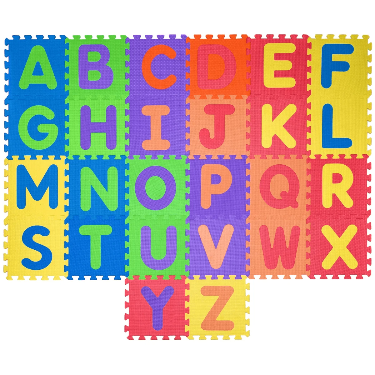 Non Toxic Alphabet Play Mat for Kids Toddlers 26 Tiles 12x12in