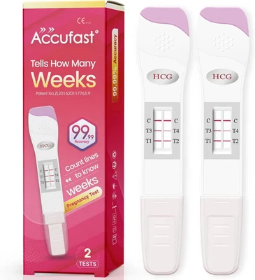 Accufast 2X Pregnancy Test with Week Indicator - Tell You How Many Weeks Pregnan